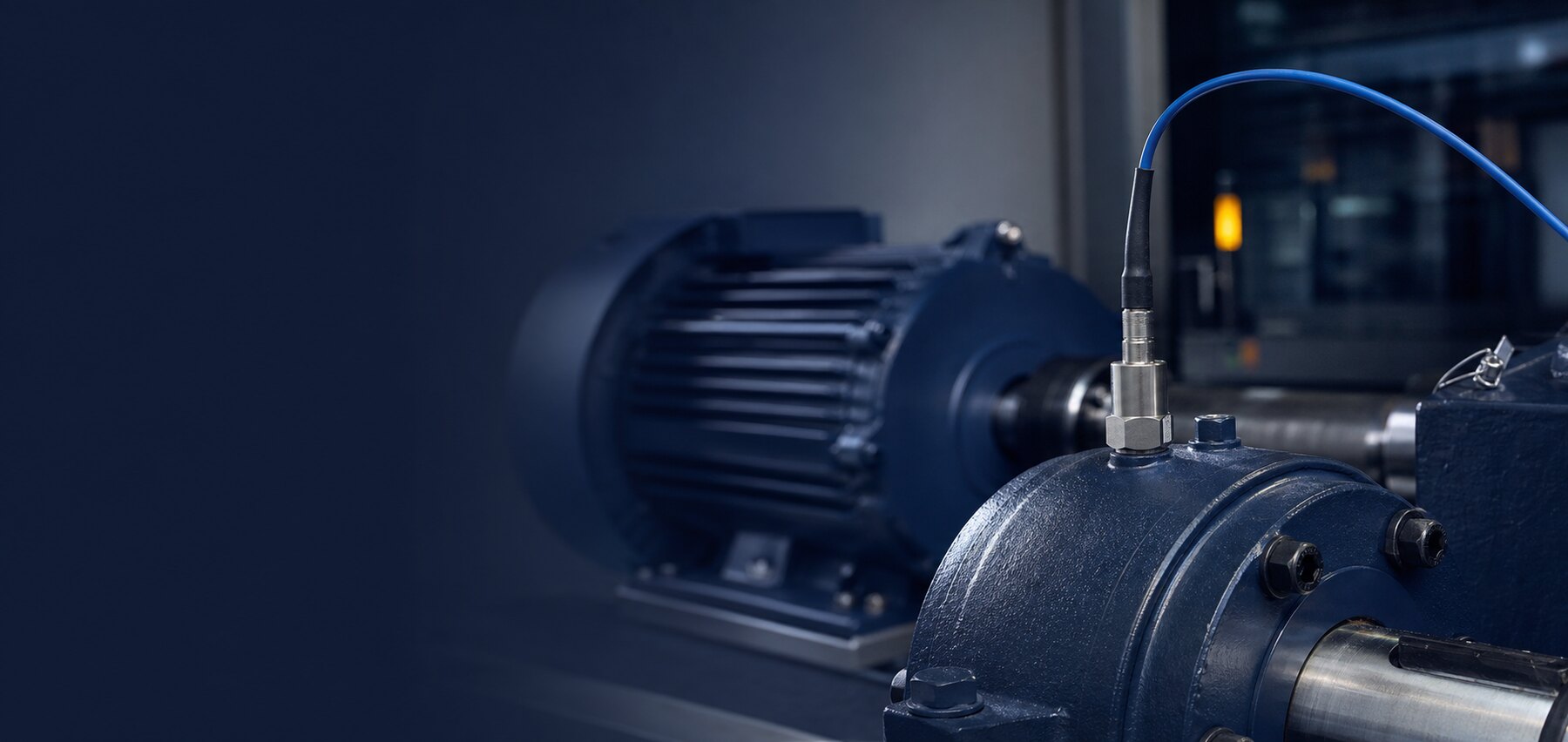 IEPE accelerometer installed on rotating machinery for vibration acquisition