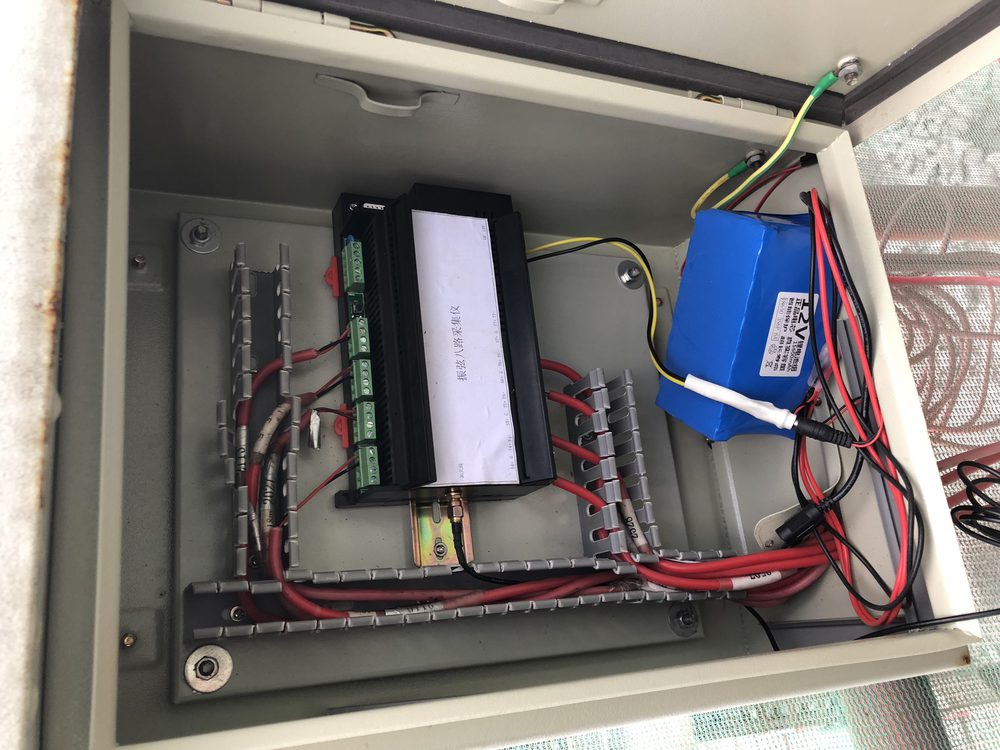 Inside a field acquisition cabinet: VW terminal and sensor wiring